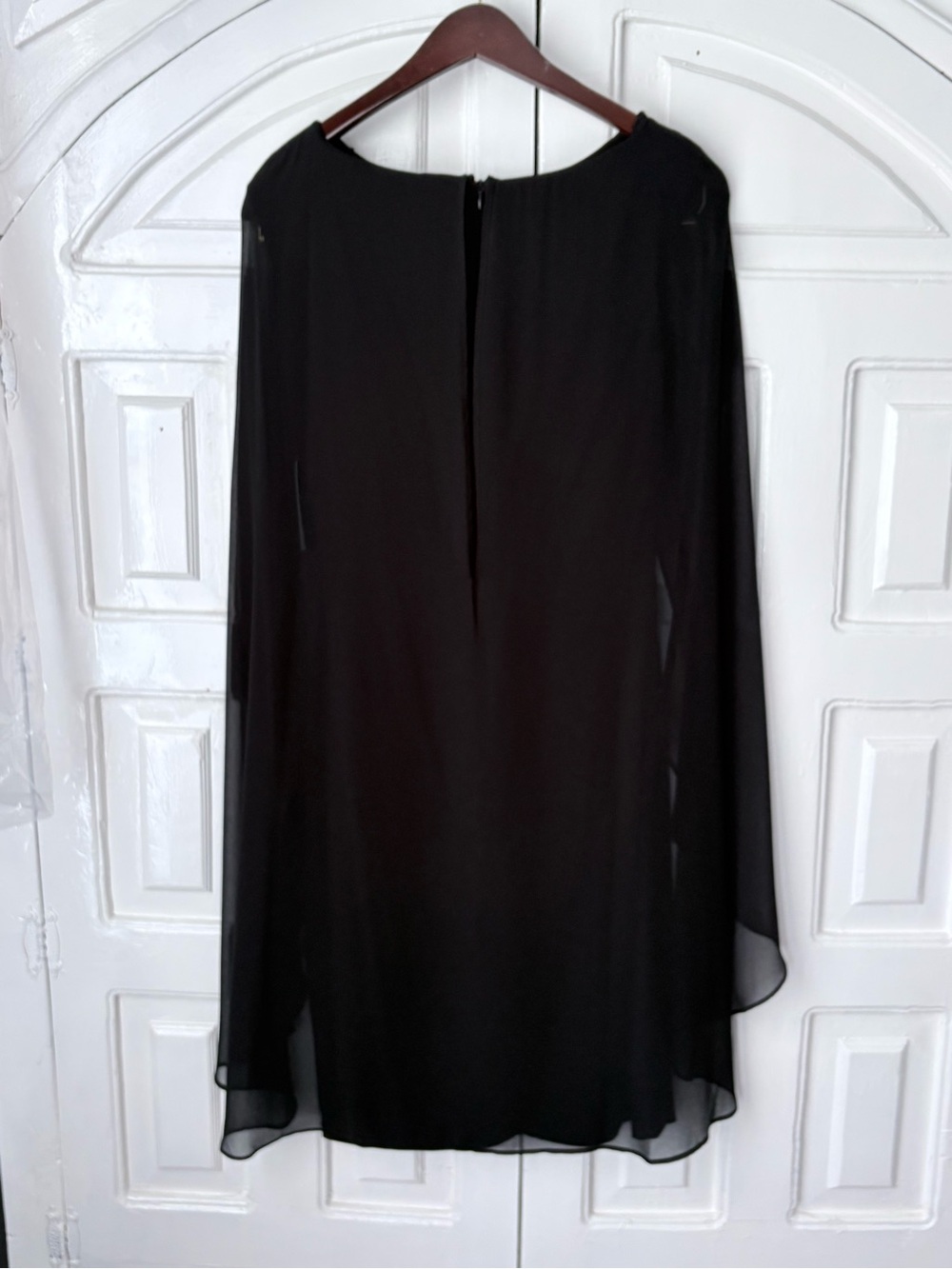 Ralph Lauren Black Long-Sleeve Draped Evening Dress - Picture 3 of 5